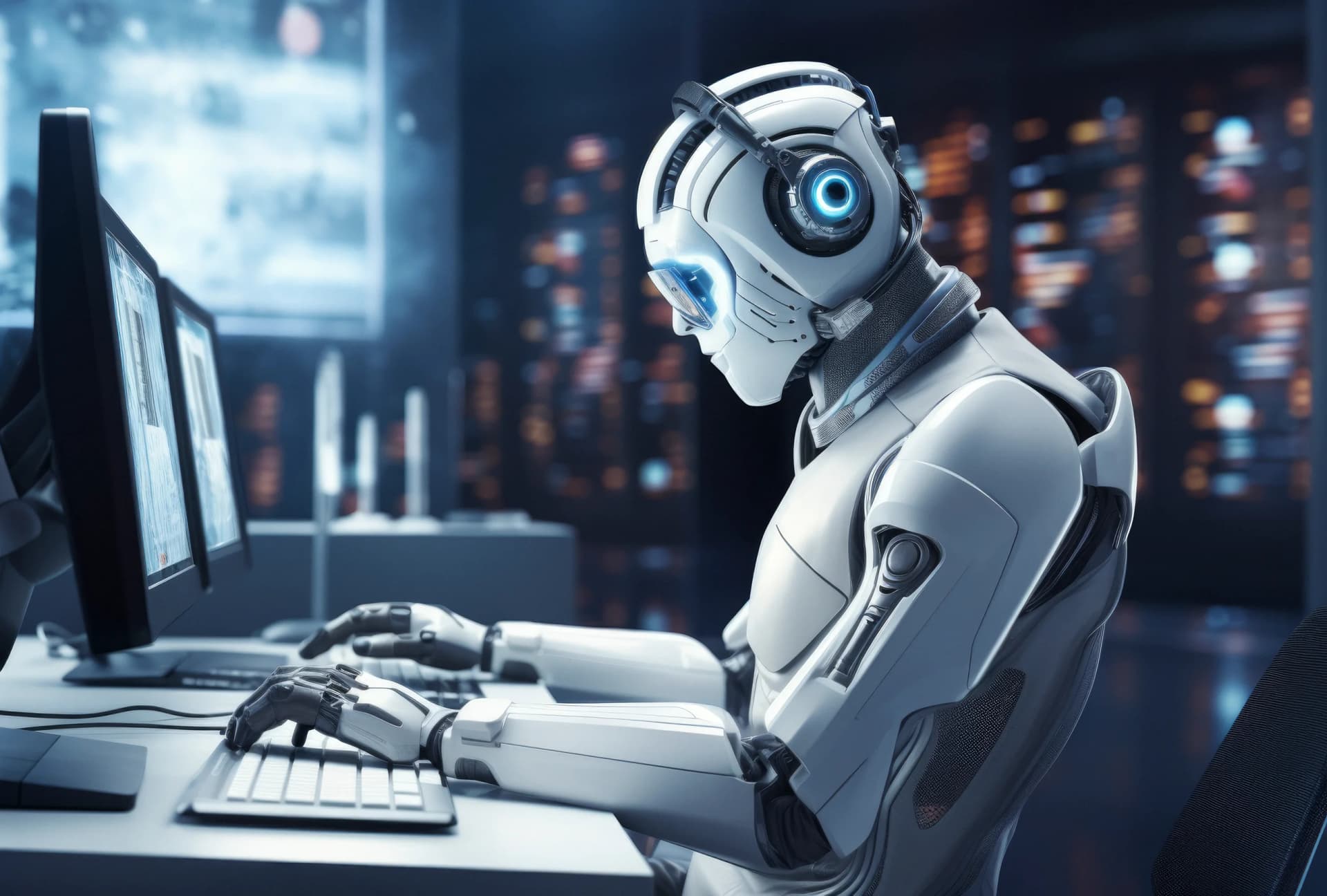AI Agent working at a computer